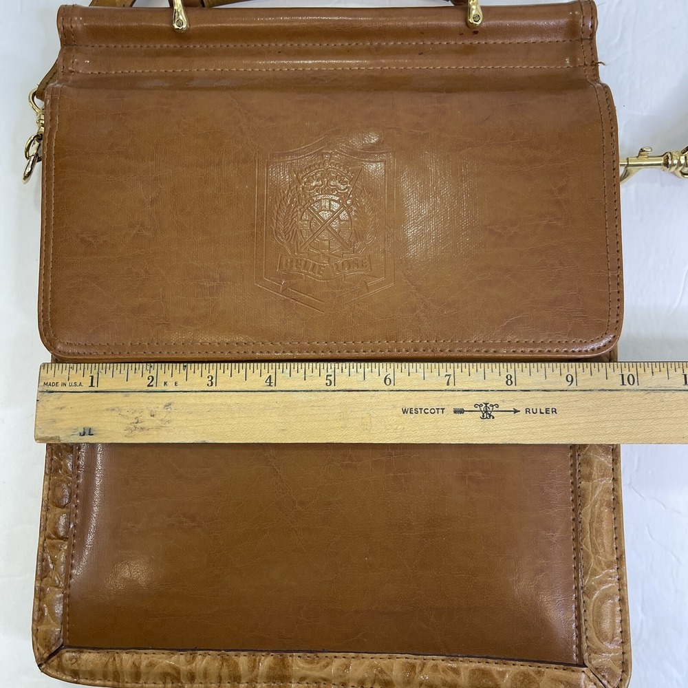 BelleRose  Messenger Bag Crossbody Purse Brown Leather Organizer Handbag 12x10x5 - Picture 8 of 14